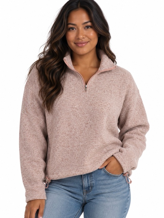 Thread & Supply Tops - Thread & Supply Cozy Knit Pink Fleece Pullover